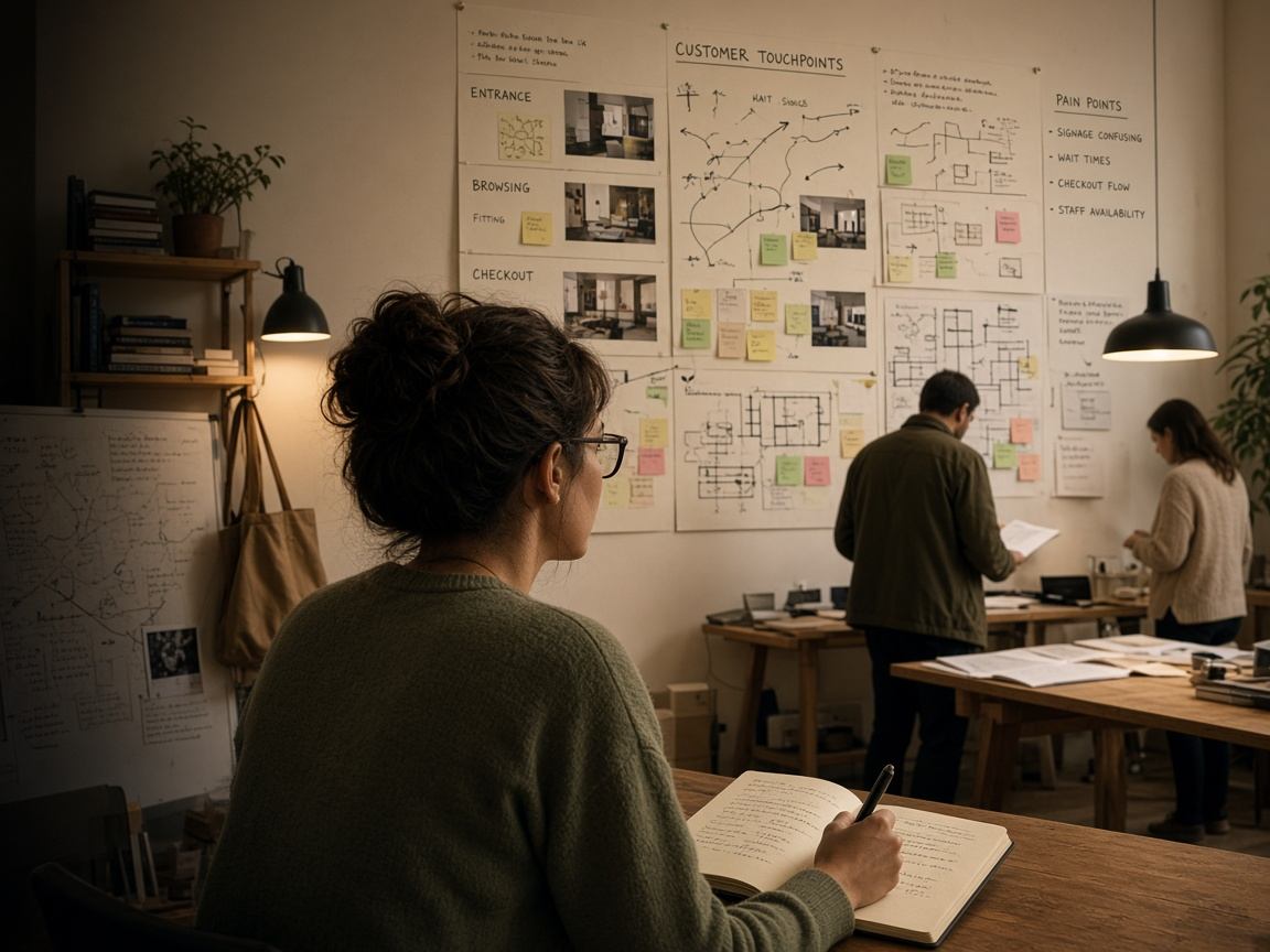 Researcher observing B2B market signals across reviews and sales calls